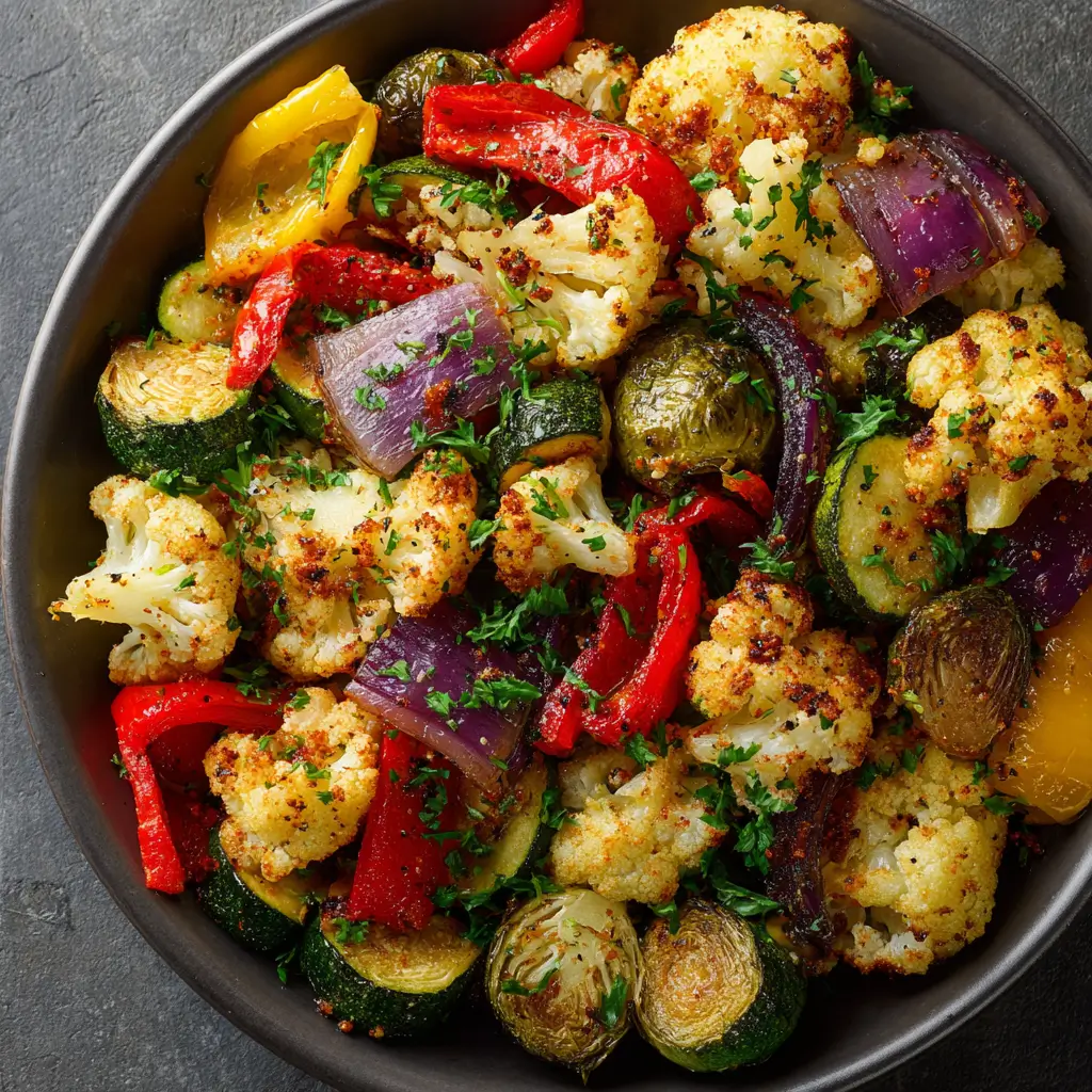 Harissa Roasted Vegetables.