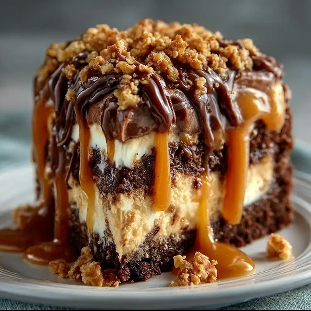 Chocolate Caramel Toffee Cake
