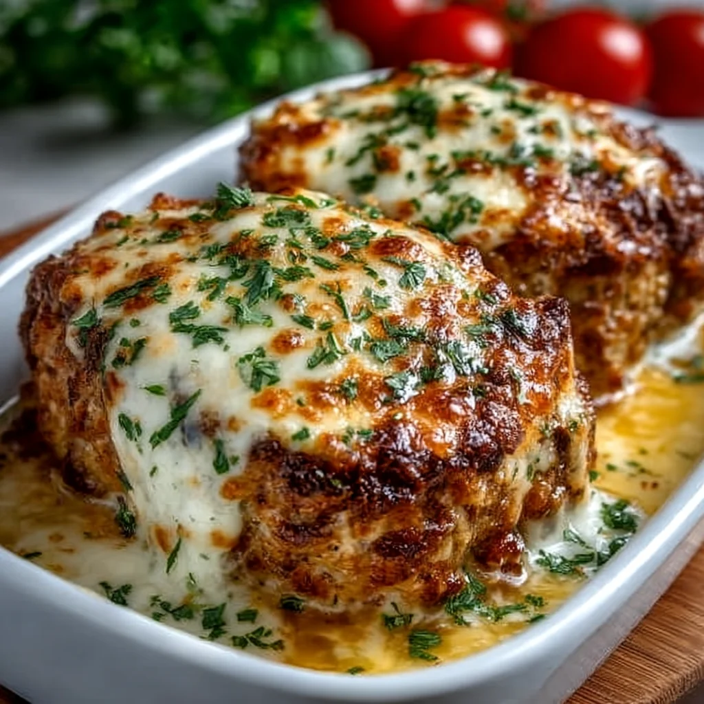 Irresistible Cheesy Garlic Parm Chicken Meatloaf
