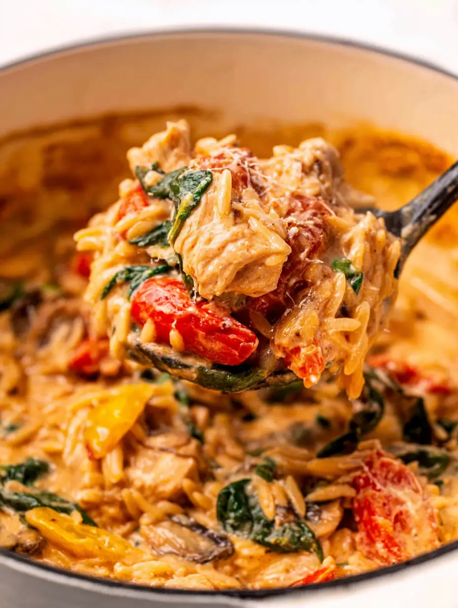 Sun-Dried Tomato Chicken Orzo Skillet